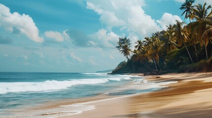 Wall Mural - Untouched tropical beach in Sri Lanka : Generative AI