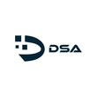 © MdRakibul - DSA logo. D S A design. White DSA letter. DSA, D S A letter logo design. D S A letter logo design in FIVE, FOUR, THREE, style. letter logo set in one artboard. D S A letter logo vector design.