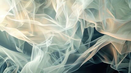 Wall Mural - layers of translucent shapes creating a sense of depth and movement.