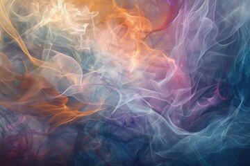Wall Mural - Layers of translucent hues overlapping like whispers of a dream, creating a mesmerizing tapestry of emotions frozen in time.