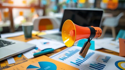 Aufkleber - Digital marketing commerce online sale concept Promotion of products or services through digital channels search engine social media email website Digital Marketing Strategies and Goal : Generative AI