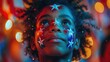 © masyastadnikova - Child with an American flag painted on his face. american independence day. the symbol of the united states