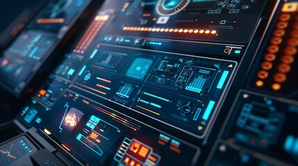 Leinwandbilder - GUI Graphical User Interface concept : Generative AI