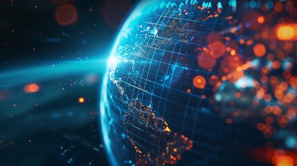 Leinwandbilder - Business and economic growth on global business network Data analysis of financial and banking Customer service Technology and data connection Teamwork Business strategy and Digital ma : Generative AI