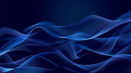 Aufkleber - Abstract wave shape on a lowpolygonal triangular background for design on the topic of cyberspace big data metaverse network security data transfer on dark blue abstract cyberspace bac : Generative AI
