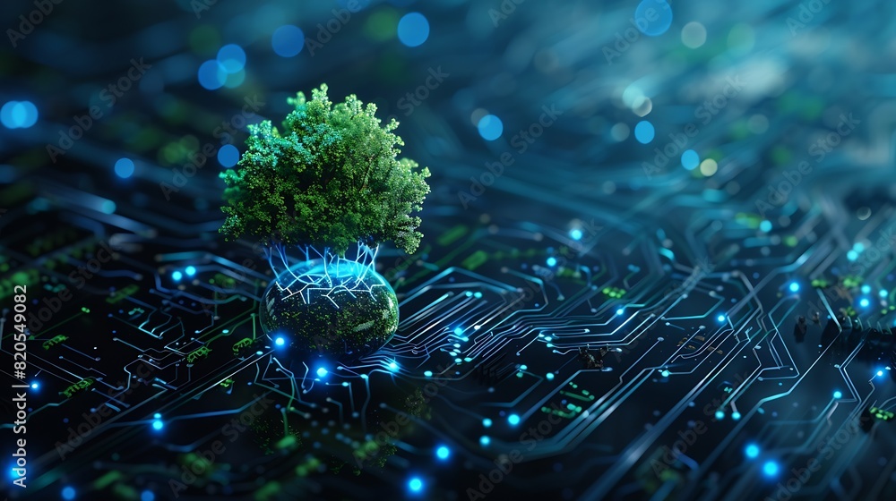 Tree growing on Circuit digital ball Digital and Technology Convergence ...