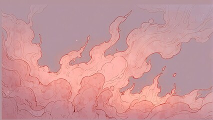 Wall Mural - closeup pink flame fire with thick smoke fog texture background illustration from Generative AI