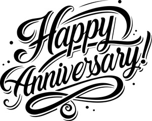 Wall Mural - Happy anniversary lettering calligraphy