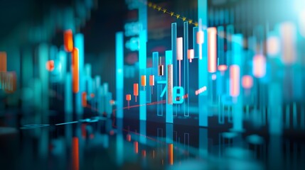 Fototapete - Business and economic growth on global business network Data analysis of financial and banking Stock AI Technology and data connection Security Blockchain and Networking Business strat : Generative AI
