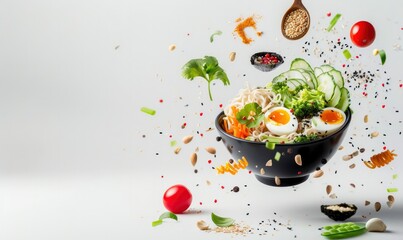 floating flavors ramen bowl in mid air delight