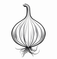 Wall Mural - an onion with long hair on a white background