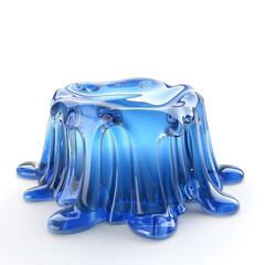 3D Blue Jelly isolated on white background