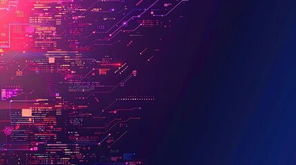 Data management with code and algorithms flat design side view programming theme animation complementary color scheme