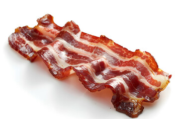 Wall Mural - Crispy fried bacon slice isolated on white background