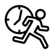 © RITA01 - Business people running with clock icon, busy act hour, time management concept icon vector.