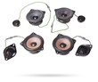 © Aleksandr Kondratov - speakers of an acoustic system - an audio for playing music in a car interior on a white isolated background in a photo studio. Spare parts for auto repair in a workshop or for sale for tuning
