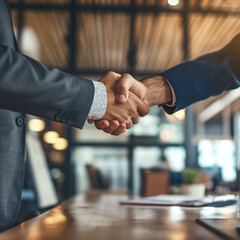 handshake of two business partners after a successful deal