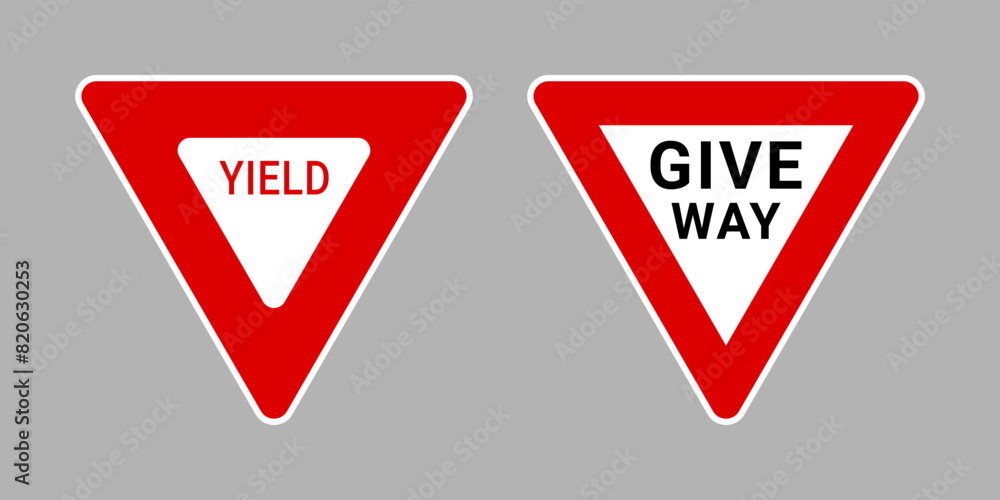 Yield Sign and Give Way Sign