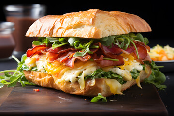 Wall Mural - Sandwich with ham and vegetables