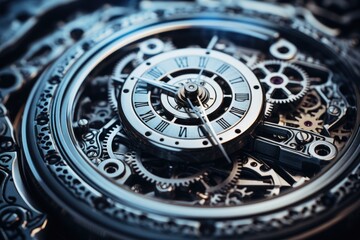 Aufkleber - Close-up of intricate watch mechanism