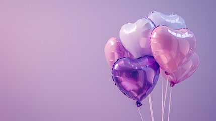 Wall Mural - A bunch of heart-shaped balloons