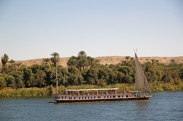 Sticker - Nile cruises by dahabeah along the Nile river between Luxor and Aswan, Egypt