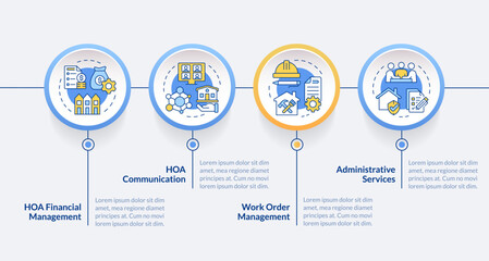 Wall Mural - household management services circle infographic template. data visualization with 4 steps. editable