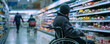 © artefacti - Wheelchair User Shopping for Daily Essentials in a Grocery Store Aisle