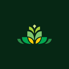 Wall Mural - plant seed logo design in the shape of shoot leaves