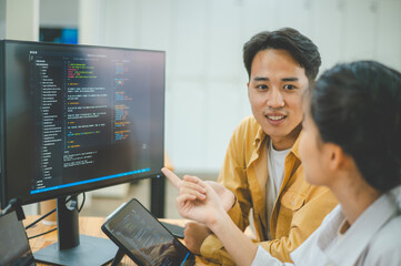 team programmer focuses on software development, site design, and the advancement of coding and programming technology.concepts for technological development