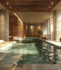 Luxury Indoor Swimming Pool in Hotel Resort