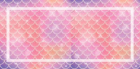 Poster - Soft pink scales with a glowing border design