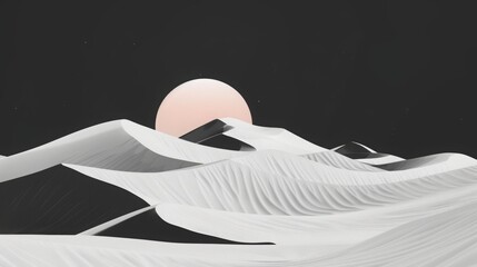 Wall Mural - abstract desert illustration, graphic design, minimalistic