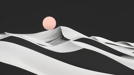 Wall Mural - abstract desert illustration, graphic design, minimalistic