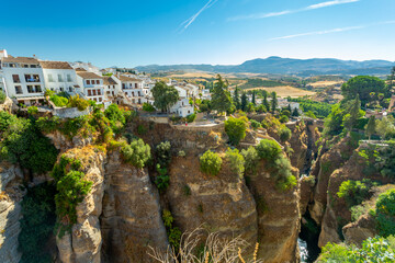 Poster - Ronda, Spain. View over the white houses	