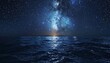 © paisorn - Amazing starry sky over sea at night