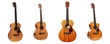 © Newton - Collection set of acoustic guitars isolated on transparent background