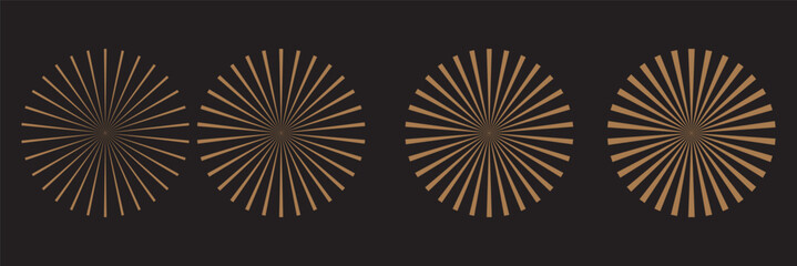 Wall Mural - Starburst element. Radial sunburst stripes background. Sunburst icon collection. Retro sunburst design. Vector illustration.