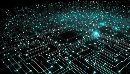 Abstract digital technology representation for networks, communication and cyber applications