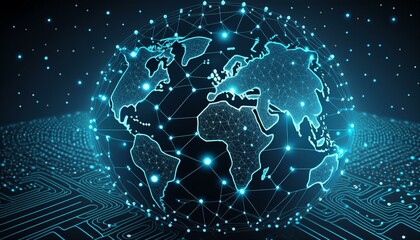 Abstract digital technology representation for networks, communication and cyber applications