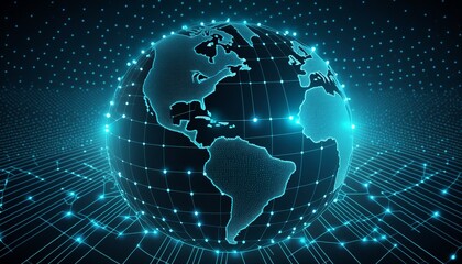 Abstract digital technology representation for networks, communication and cyber applications