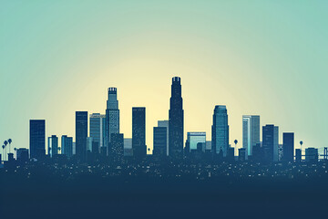 Los Angeles vector city skyline 