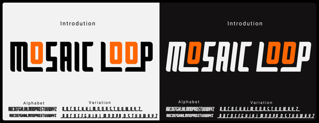 Wall Mural - alphabet vector font with variation ligature. typography of bold font with ligature.