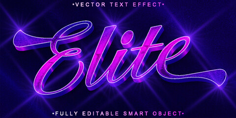 Canvas Print - Purple Luxury Glitter Elite Vector Fully Editable Smart Object Text Effect