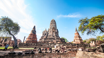 Wall Mural - Wat Ratchaburana is an ancient temple over six hundred years old, built during the Ayutthaya period. Located in Ayutthaya Province, Thailand.