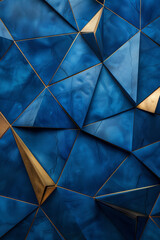 Wall Mural - Abstract gold lines on blue background, perfect for wallpaper design
