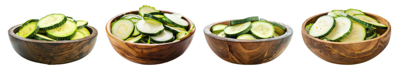 Wall Mural - Zucchini in wooden bowl collection