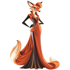 Wall Mural - Fox art deco fashion