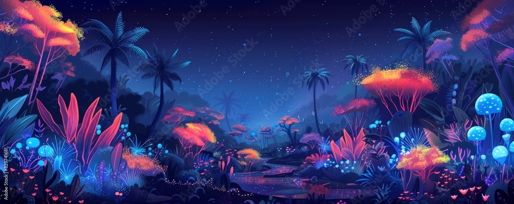 An alien jungle teeming with strange flora and fauna, where ...