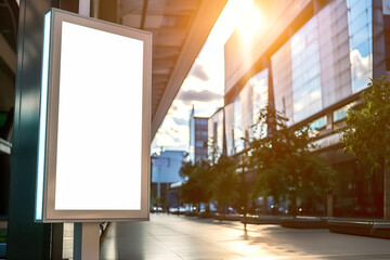 Blank street sign mockup for advertising with copy space for sale and offers advertising